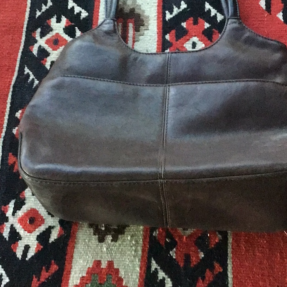 Chocolate brown leather bag - Picture 2 of 3